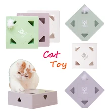 Smart Cat Toy Interactive Sqaure Magic Box Teasing Cat Stick Electronic Catnip Training Toy Funny Games For Kitten Kitty Product