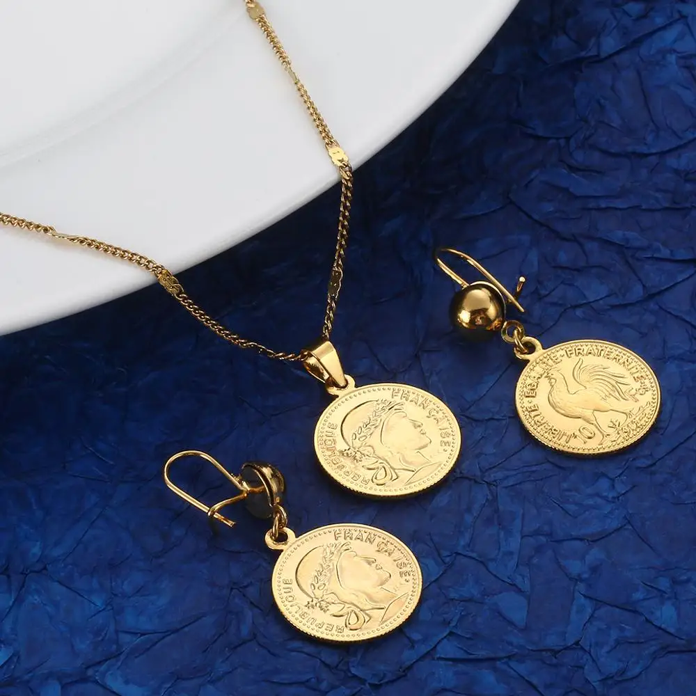 Fashion Gold Color Coin Pendant 