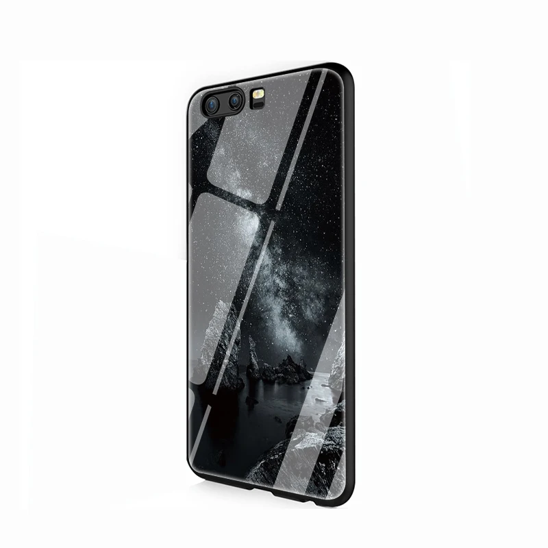 EWAU черный и белый звездное небо стекло чехол для телефона huawei P20 30 P Smart Mate20 pro Lite Honor9 10 Lite - Цвет: G8
