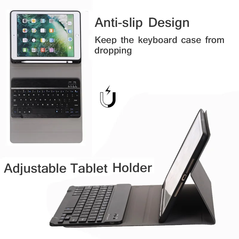 Тонкий чехол для Apple, iPad 7th 10,2 чехол с клавиатурой A2198 A2232 Bluetooth, Беспроводная подставка для iPad 10,2, чехол-карандаш