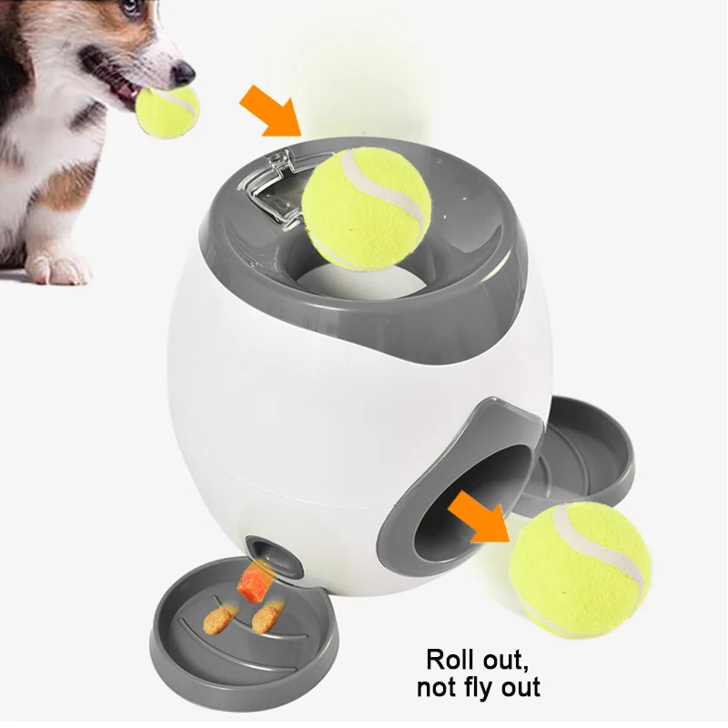 interactive tennis ball launcher and treat