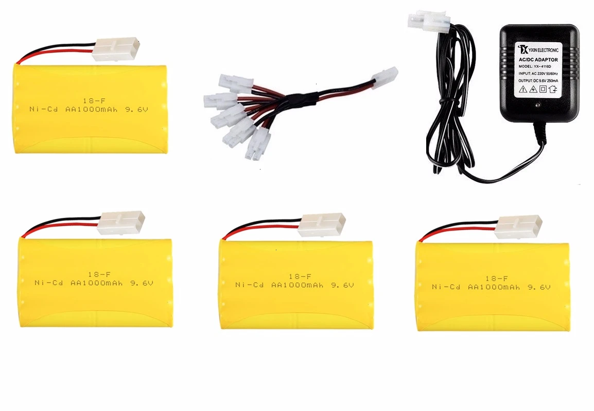 Обновленная батарея 9,6 v 1000mah NiCD+ зарядное устройство для радиоуправляемых игрушек автомобилей танков грузовиков робот-пистолет лодка AA Ni-CD 9,6 v перезаряжаемый аккумулятор - Цвет: Сиренево-синего цвета