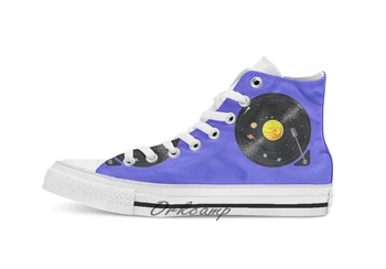 

Solar System Vinyl Record Custom Casual High Top lace-up Canvas shoes sneakers Drop shipping
