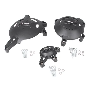 

3Pcs Motorcycle Engine Stator Cover Set Protector Guard w/ Mounting Bolts Kit For Kawasaki ER6N ER6F ER-6N ER-6F 2006-2016