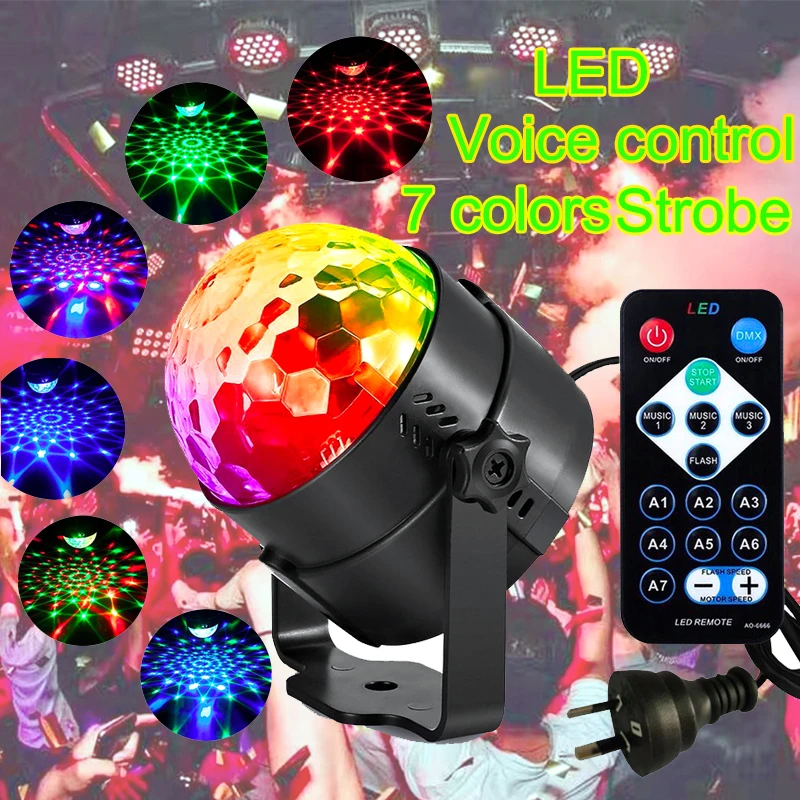 Светодиодный светильник для дискотеки, сценический светильник s DJ, хрустальный магический шар, ИК-пульт дистанционного управления, звуковая активированная лазерная Лампа для проектора, Музыкальная Рождественская лампа