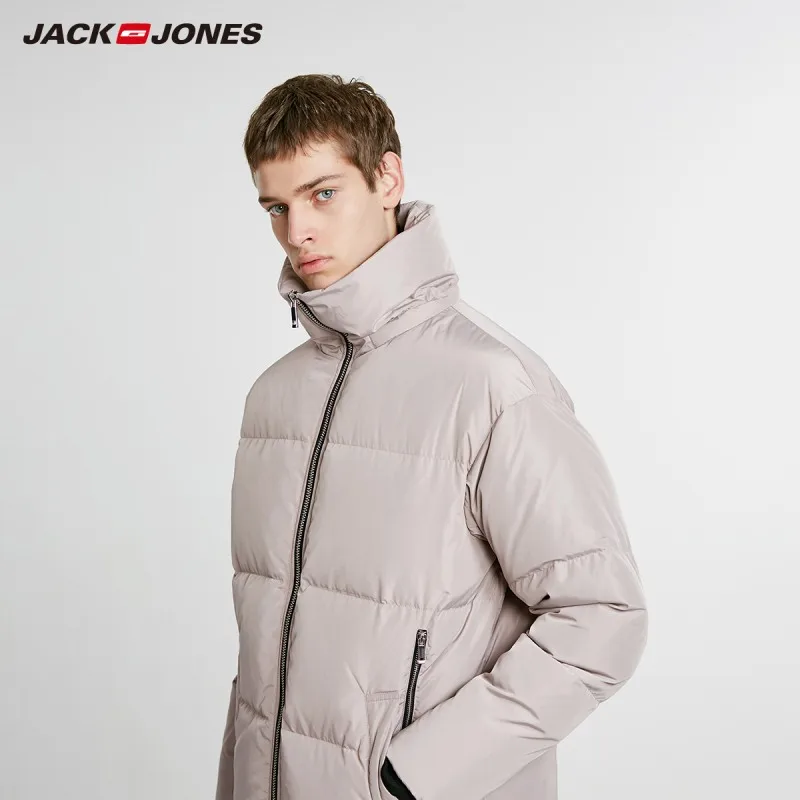 JackJones зимний мужской длинный пуховик, парка, пальто, мужская одежда 218412513 - Цвет: GRAY