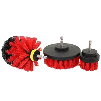 

3pcs Power Scrubber Brush Set Bathroom Drill Scrubber Brush for Cleaning Cordless Drill Attachment Kit Power Scrub Brush Red