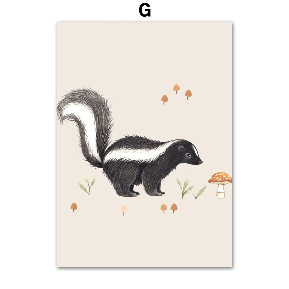 Deer-Rabbit-Squirrel-Bear-Hedgehog-Fox-Mouse-Wall-Art-Canvas-Painting-Nordic-Posters-And-Prints-Wall (9)