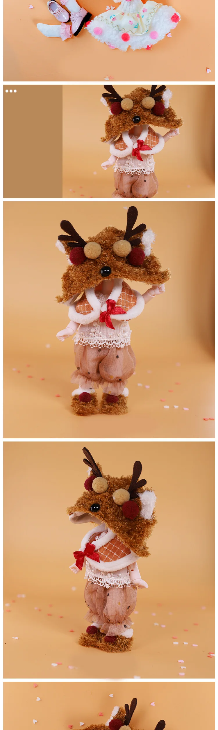 Outfit for 1/8 BJD Pocket doll and Middie Blyth clothes including shoes suit for 16cm doll