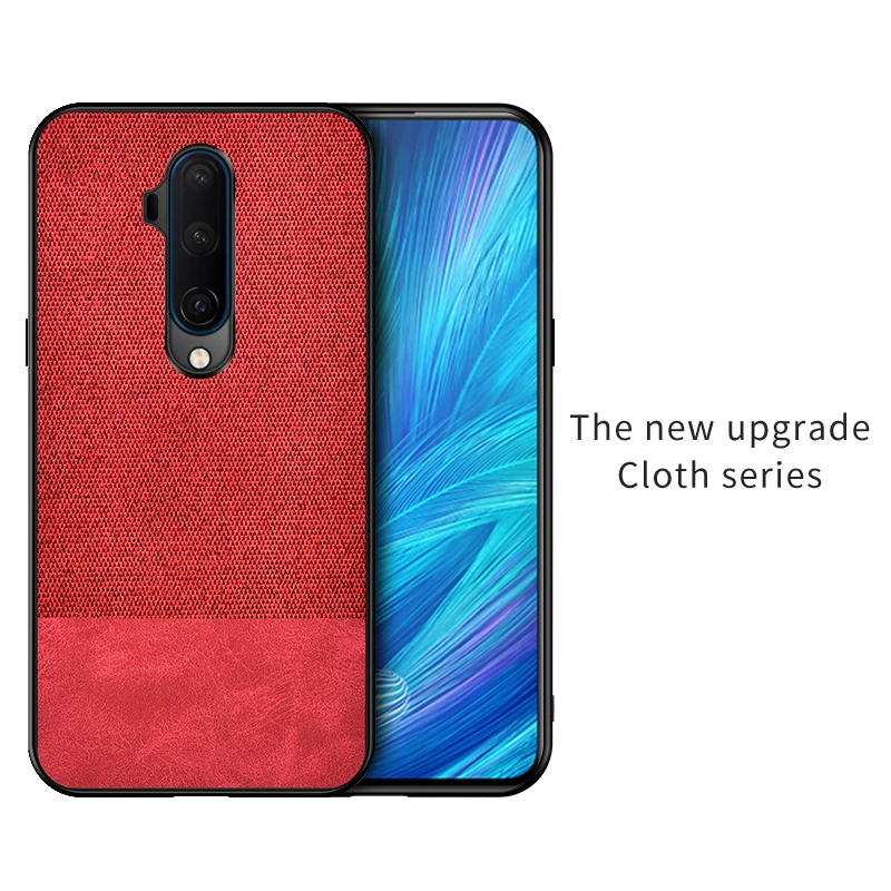 Чехол для OnePlus 7T Pro, 6,67 дюймов, роскошная задняя крышка, силиконовый тканевый противоударный чехол, coque capas для One Plus 7T Pro, чехол для mlaren Edition - Цвет: Red