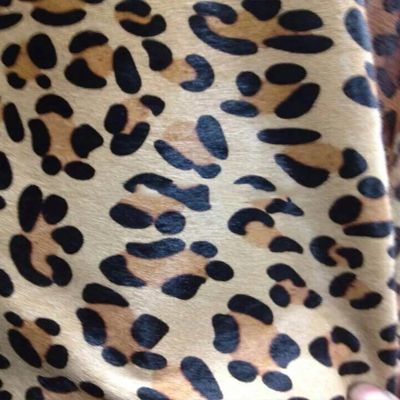 Натуральная меховая ткань с леопардовым принтом для ковров/сумок/обуви/сделай