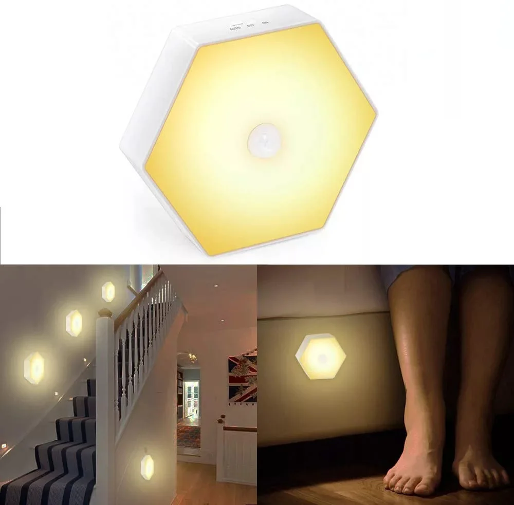 

LED Motion Sensor Night Light 2 Lighting Modes Closet Cabinet Lights Hangable Stairs Wall Lamp Rechargeable For Toilet Bedroom