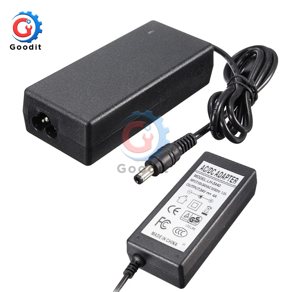 AC 100 V-240 V DC 24V 4A 96W адаптер преобразователя питания для светодиодной ленты