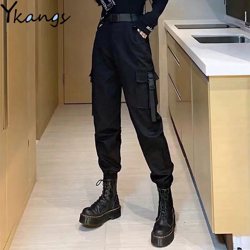 women's plus size black cargo pants