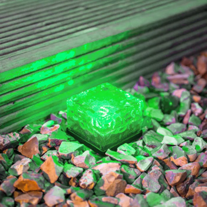 Pedra de Vidro Movido a Energia Lâmpada para Jardim Solar Cristal Tijolo Noite Quintal Decoração Natal Ksi999 Led 12 Lâmpadas subterrâneas