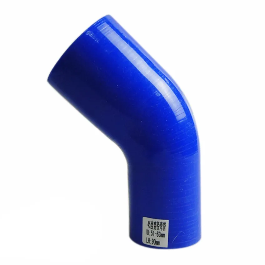 Blue 51mm to 57mm/60mm/63mm/70mm/76mm Silicone 45 Degree Elbow Reduce Hose/2&quot inch 2.24&quot inch/2.36&quot/2.76&quot/3&quotinch Hose |