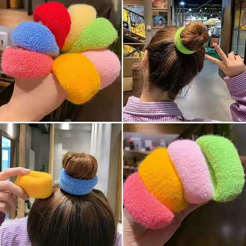 Fashion Korean Rubber Band Female Hair Ring High Elasticity Cute Towel