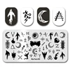Nails Art Stamp MouTeen052 Terror Gothic Symbol Moon Nail Stamping Plates Manicure Set For Nail Art Stamper 1