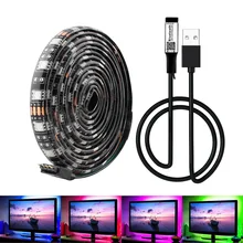 Светодиодная лента с подсветкой для телевизора, светильник RGB 5 V USB power 5050 DC 5 V SMD HD tv Настольный ПК, экранный светильник ing 50 см 1 м, Wifi, Bluetooth контроллер