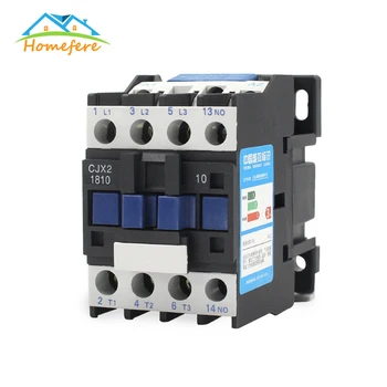 

CJX2-1810 CJX2 1801 LC1 AC Contactor 18A 3 Phase 3 Pole NO Coil Voltage 380V 220V 110V 36V 24V 50/60Hz Din Rail Mounted 3P+1NO