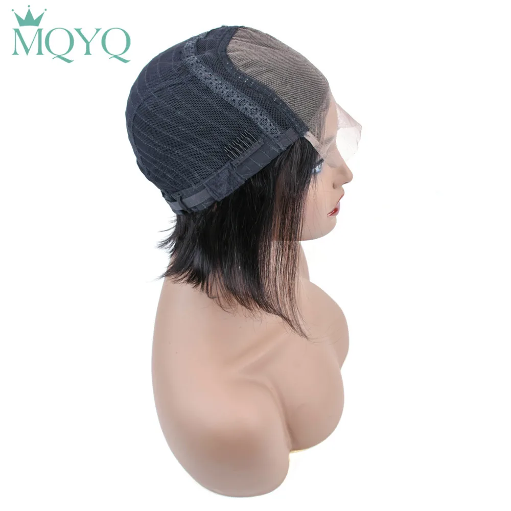MQYQ 4*4 парики из натуральных волос на шнурках для чернокожих женщин средняя часть