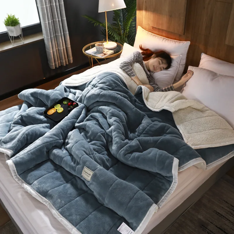 mmermind Super Warm Blanket 200x230cm Luxury Thick Blankets For Beds Fleece Blankets and Throws Winter Adult Bed Cover UX49#