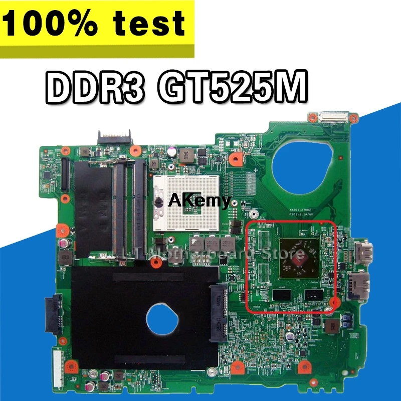 

N5110 For DELL inspiron 15R N5510 CN-0J2WW8 0J2WW8 HM67 DDR3 GT525M 1 GB GPU original motherboard Teste original de 100%