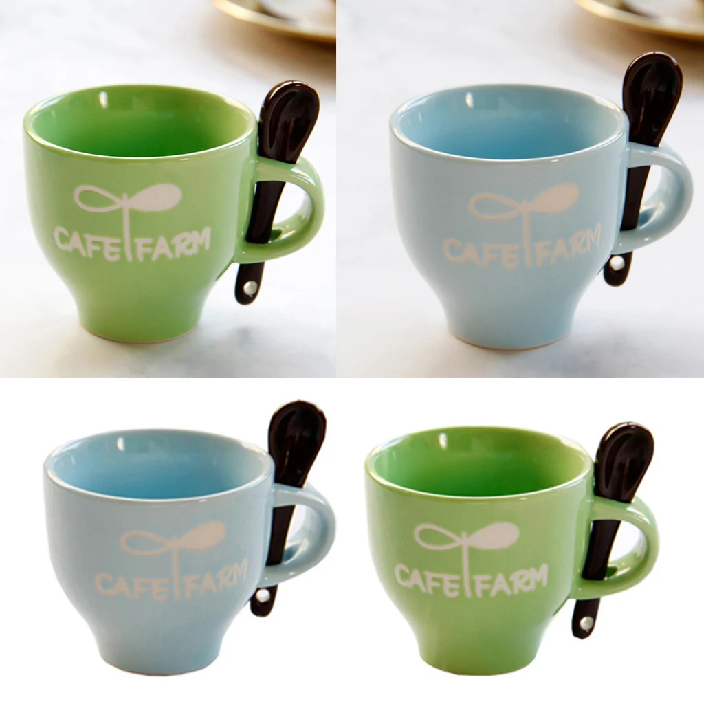 Dishwasher Safe Ceramic Cute Letters Pattern Coffee Milk Mug Cup Home Office