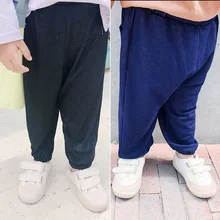 Детские Осенние эластичные штаны из джинсовой ткани до щиколотки леггинсы из чистого хлопка для мальчиков и девочек детские шаровары