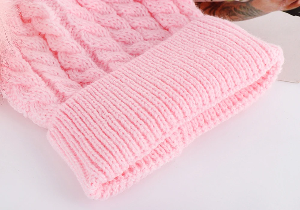 От 0 до 2 лет зимние шапки для девочек, вязаная мягкая теплая шапка-10 шт., детская шапочка, розовый цвет, реквизит для фотосессии новорожденных