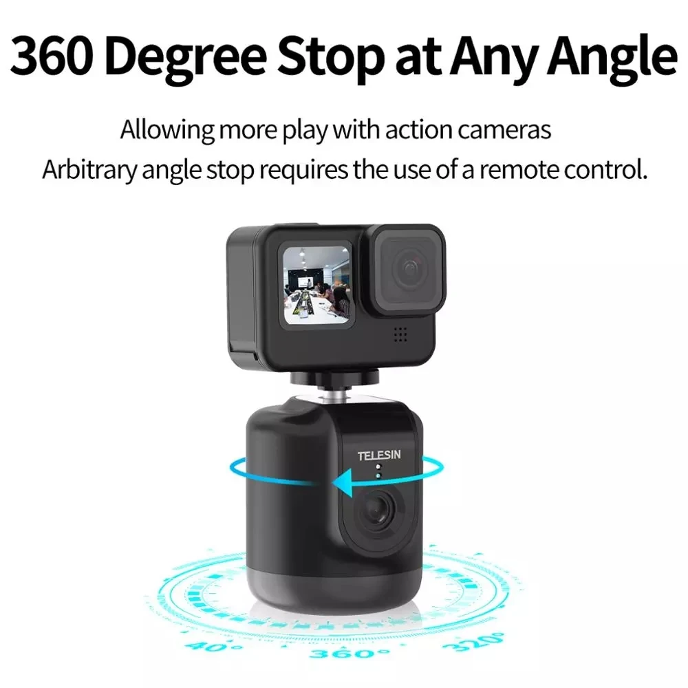 Gimbal Handgrip TELESIN Smart Shooting Gimbal 360&deg; Rotation Selfie Auto Face Tracking for GoPro Osmo Action Smartphone Camera Vlog
