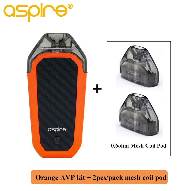 orange add mesh pod Набор электронных сигарет Aspire AVP Vape Kit 2 мл емкость Pod 1,2/1,3/700 Ом катушка встроенный аккумулятор мАч MTL стартовый комплект Vaper - Цвет: orange add mesh pod