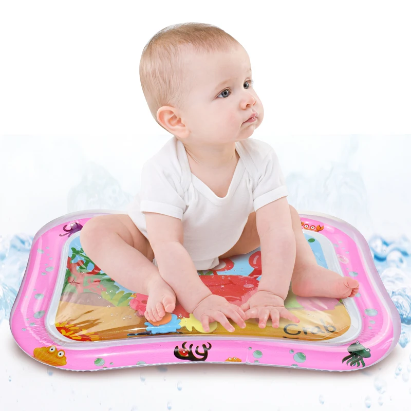 Baby Inflatable Water Play Mat Infant Summer Beach Water Mat Toddler Fun Activity Play Toys for Sensory Stimulation Motor Skills
