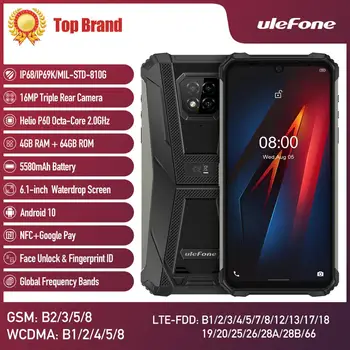 

Ulefone Armor 8 4GB+64GB Play Store Smartphone Rugged Mobile Phone Helio P60 Octa-core 2.4G/5G WiFi 6.1 inches Android 10 Phone