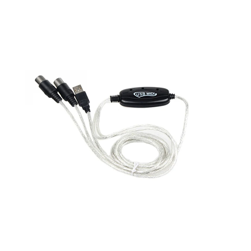 USB In-Out MIDI кабель интерфейс кабель адаптер конвертер для клавиатуры электронный барабан музыка конвертер ПК в музыку клавиатуры шнур - Цвет: Белый