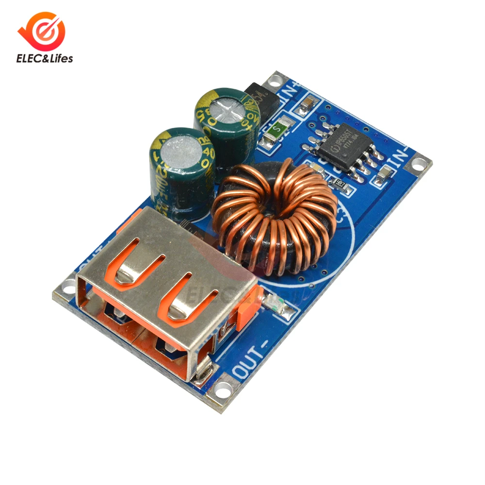 

DC 12V 24V to QC3.0 USB Step Down Power Supply Module Mini DC-DC Car Solar Panel Charging Quick Module Power Buck Module