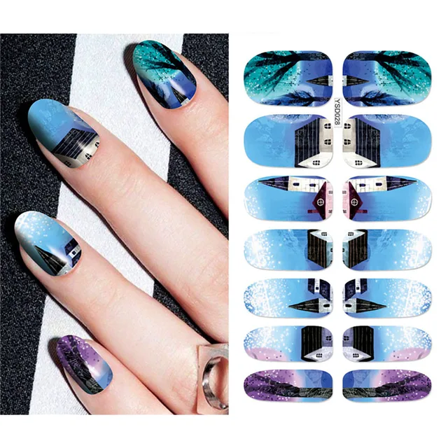 Nail Stickers For Nails Sliders 3D Color Water Transfer Nail Sticker Creativity Decoration Art Necklace Pattern Dreamcatcher YSD028
