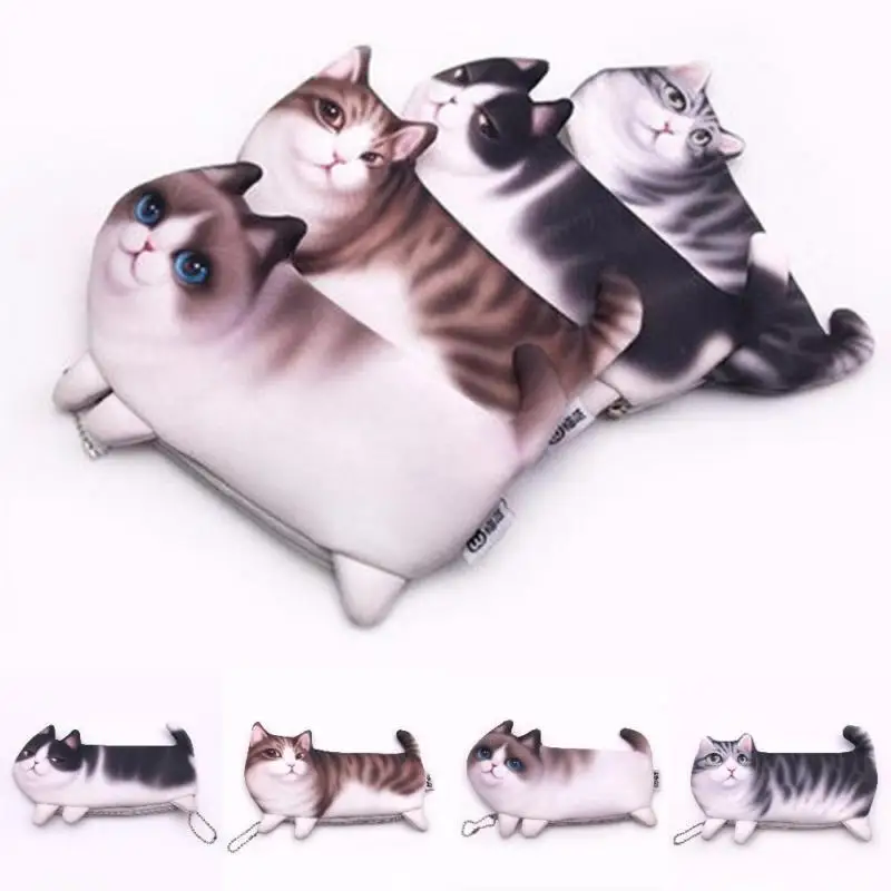 

New Cute Cat Face Printed Zipper Coin Purses For Kids Students Pencil case Cartoon Wallet Bag coin Pouch Children Purse Holder