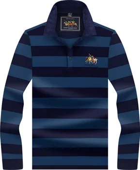 

High Quality Solid color 3D Embroidery Polo Shirt Casual Polo Shirt men's Long sleeve polo shirt Arrival Men Polos Striped