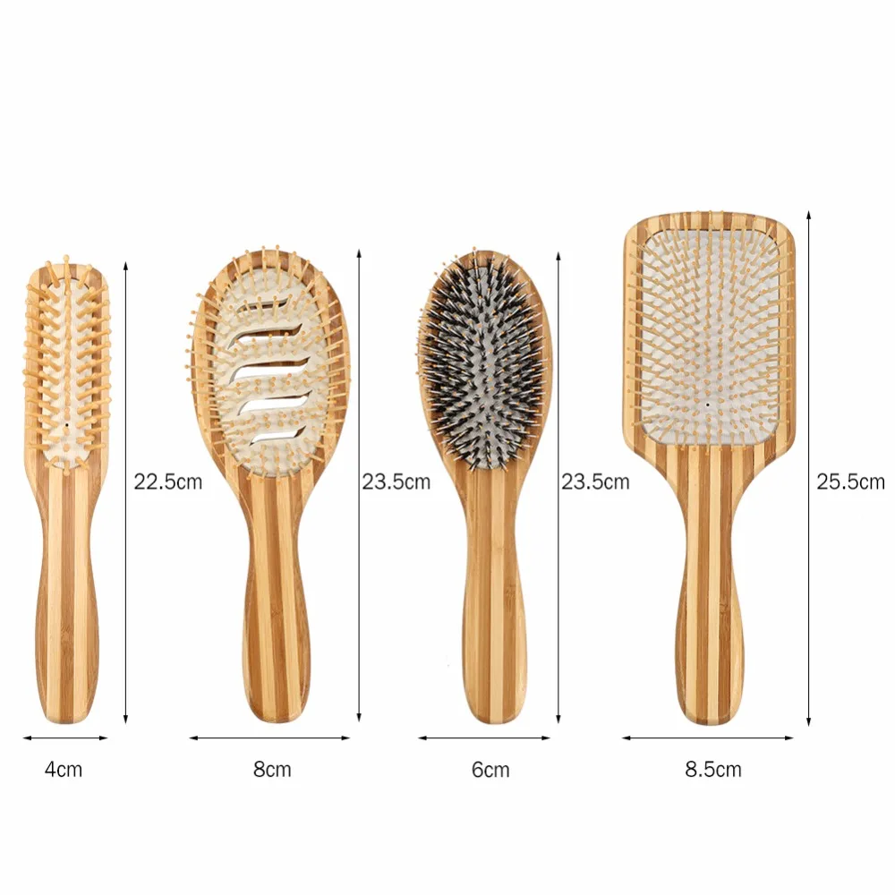 Brosse en bambou naturel écofriendly et de trois tailles différentes 1