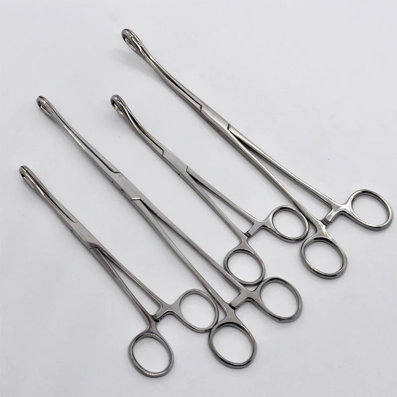 

Stainless Steel Sponge Clips With Medical Pliers Cupping Clip Oval Clip 25cm Straight Curved Sponge Clip Oval Clip