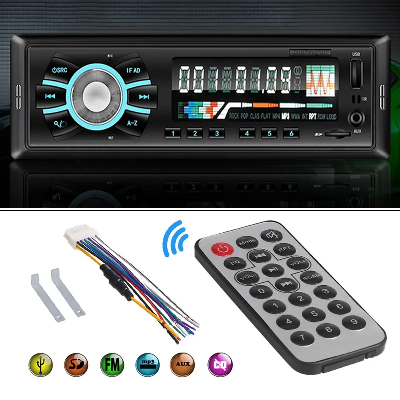 FM Автомобильный Mp3 радио плеер Авто MP3 CD Универсальный для SD USB Aux вход