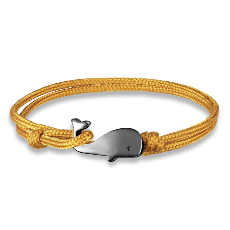 Океанский стиль КИТ браслет с хвостом женский счастливый браслет на ногу femme Шарм выживания Веревка Якорь Браслеты Мужчины защищающий КИТ подарок Pulseira