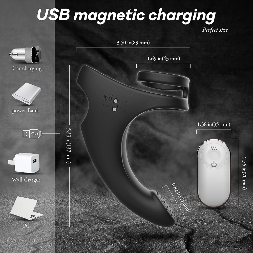 Vibrierender Ring mit Taint Teaser für die Perineum-Massage, Ring-Vibrator-Verstärker, anhaltende Erektion, Prostata_voghion.com