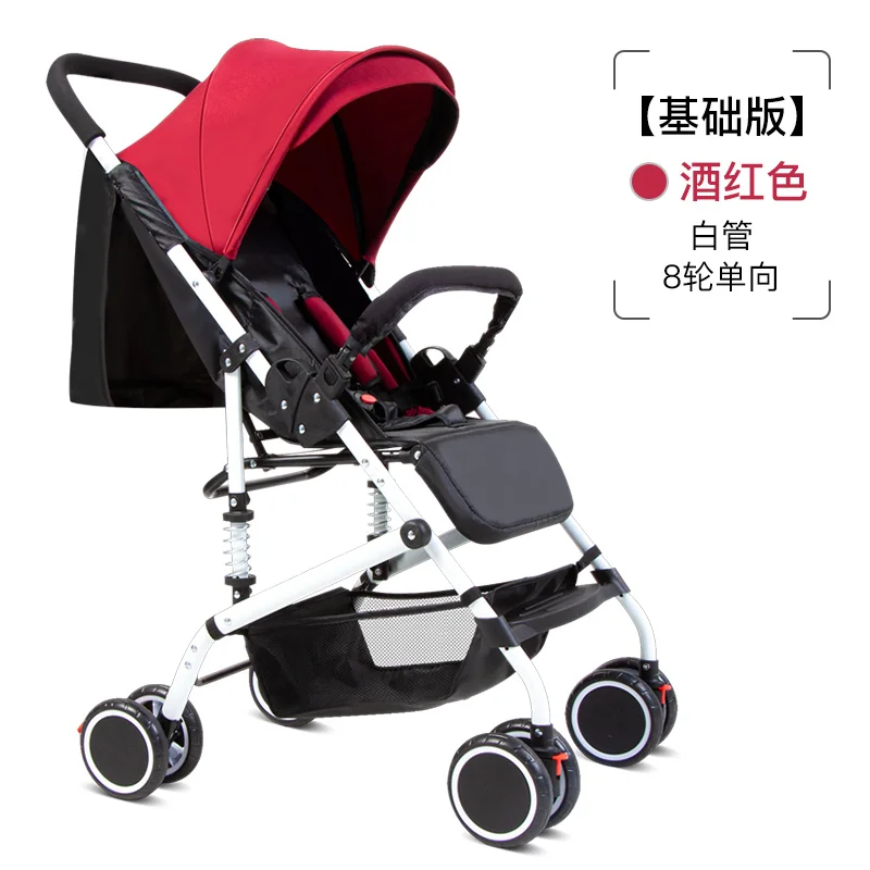 1 Luxury Baby Stroller 3 in 1 Adjustable Portable High Landscape Reversible Stroller Hot Mom Pink Stroller Travel Pram Pushchair - Цвет: 1