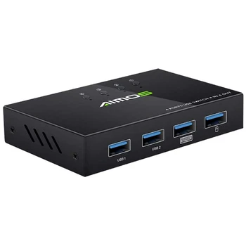 

USB 2.0 Printer KVM Share Switcher Splitter Box for 4 PC Sharing Printer Keyboard Mouse KVM 4K USB HDMI Switch