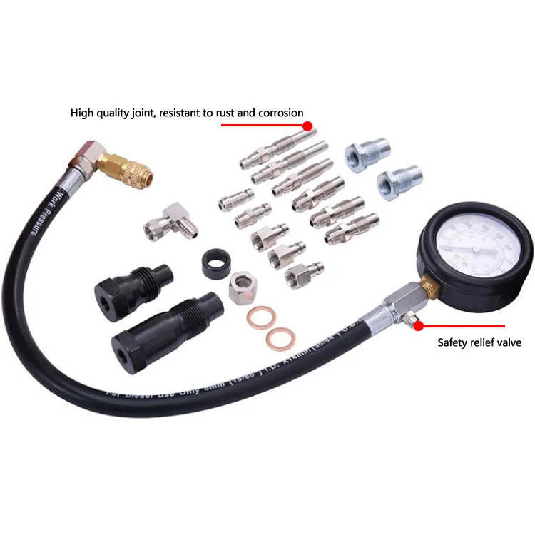 TU-15 Diesel Engine Compression Cylinder Pressure Tester Gauge Kit