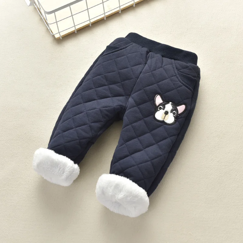 Children Winter Pants Fashion Boys Girls Cotton Cartoon Thick Warm Trousers Waterproof Pants 2-7 Years Baby Kid Pant