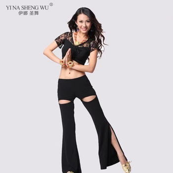 

Women Belly dance Costume Practice Flared Pants Tribal Bellydance Clothes Ladies Practice Long Trousers Clothes Dancewear Adult