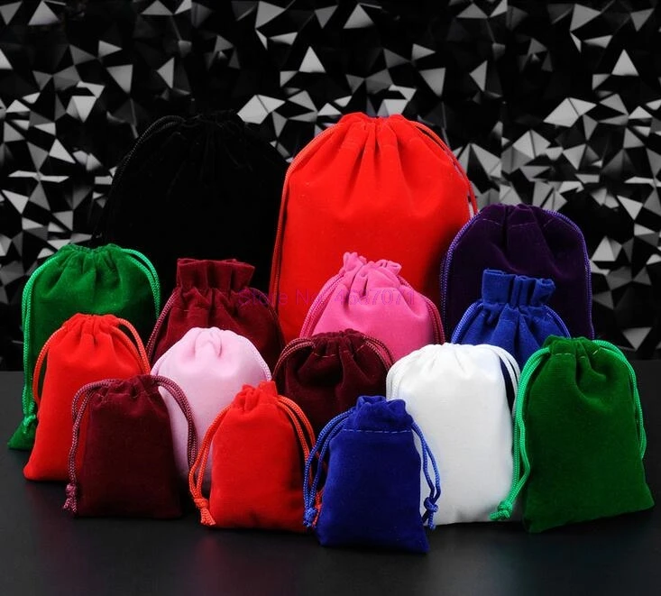 By DHL 1000pcs 8x10cm Velvet Drawstring Pouches Gift Bags Outdoor